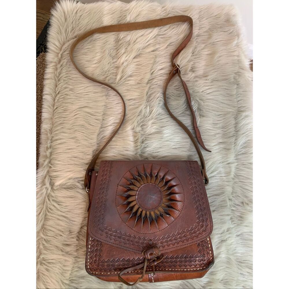 Vintage Leather Boho Hippie Purse